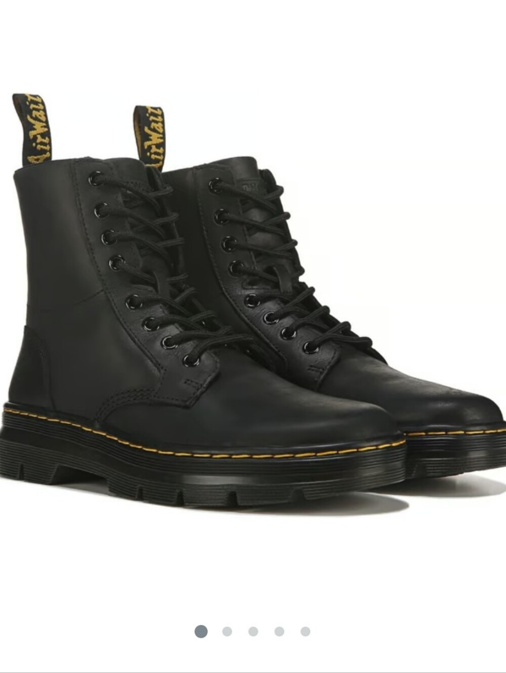 Dr. Martens Women's Combs Black Leather Lace-Up Boots NWOT